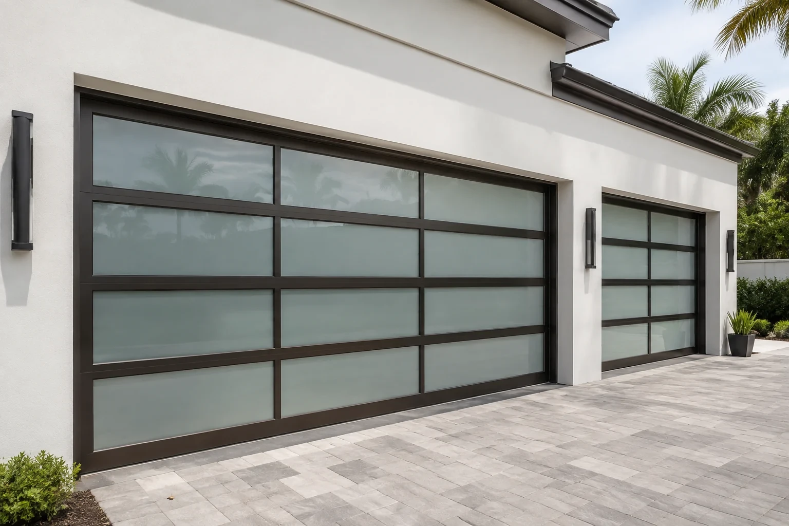 Glass garage door installation